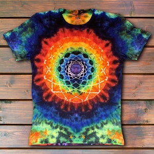 Rainbow Mandala Mindscape Tie Dye T Shirt Handmade & Customizable Unique Tee Shirt image 4