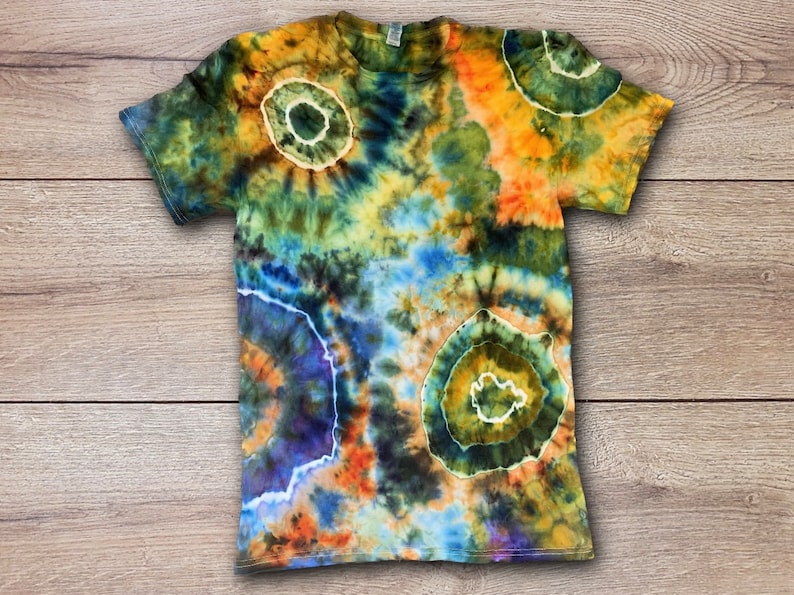 Colorful Geodes Tie Dye T Shirt Handmade & Customizable Unique Vibrant Tee Shirt image 2