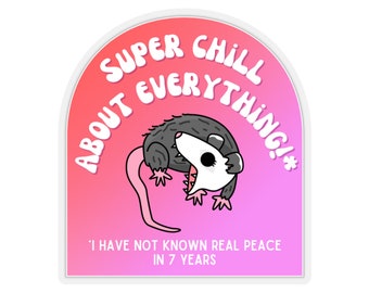 Lustiger Angst Opossum Sticker - gen z Humor Sticker - Opossum Sticker