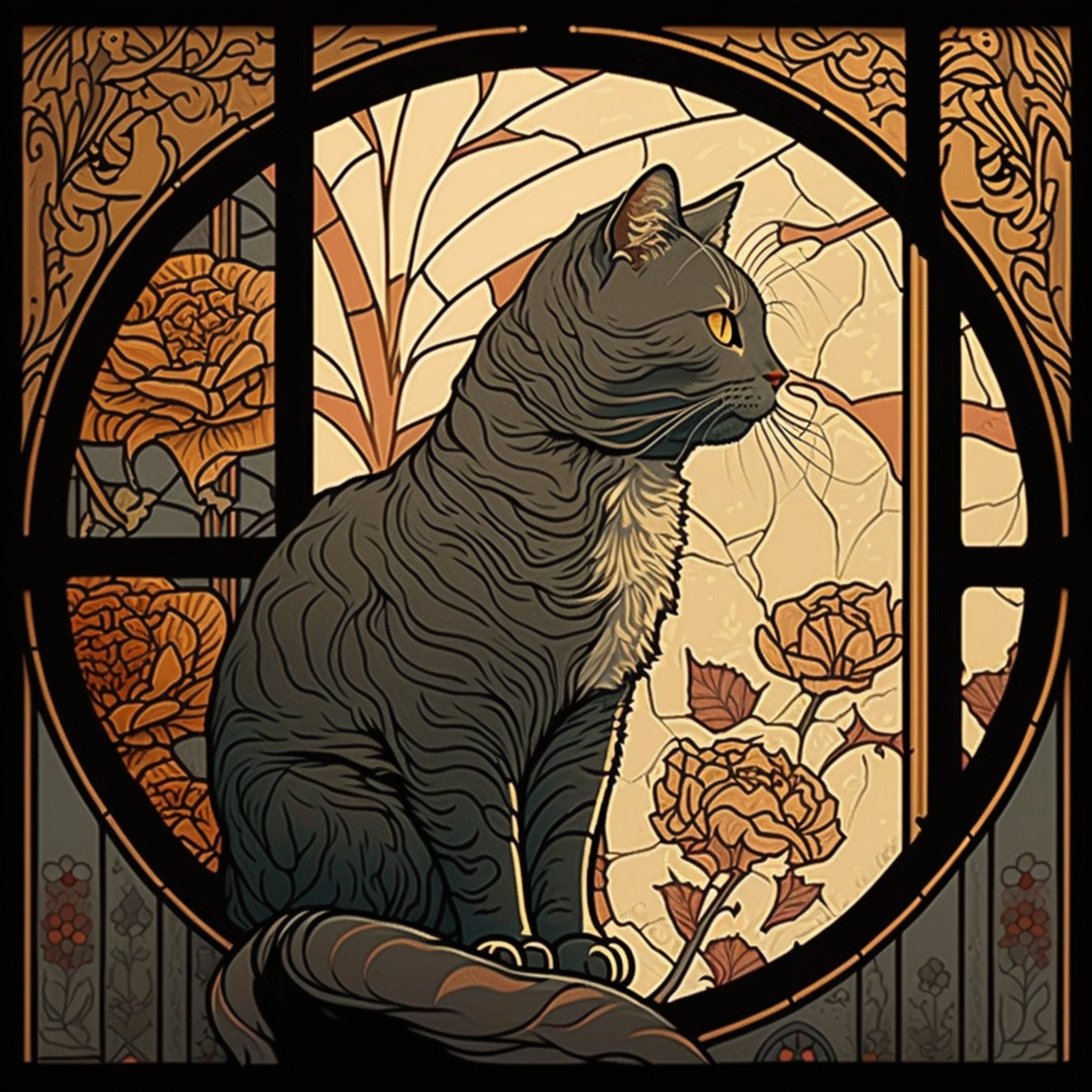 Cartazes Art Nouveau Gato Cartazes Art Nouveau Gato