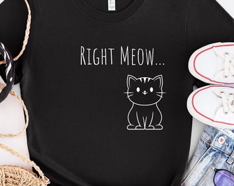 Meow Cat Lover T-Shirt, Funny Kitten Graphic Tee