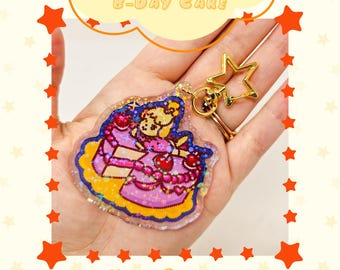 Isabelle's Cake Acrylic Keychain: ACNH Inspired Kawaii Charm