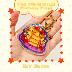 Tom Nook & Isabelle Pancake Pals Acrylic Keychain - ACNH Inspired