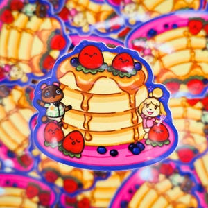 Tom Nook & Isabelle Pancake Pals Aufkleber | Niedliche Sticker | Kawaii Aufkleber | ACNH Aufkleber | Animal Crossing | Laptop und Wasserflasche Aufkleber