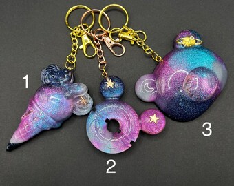 Pink Galaxy Keychain Galaxy Resin Keychains