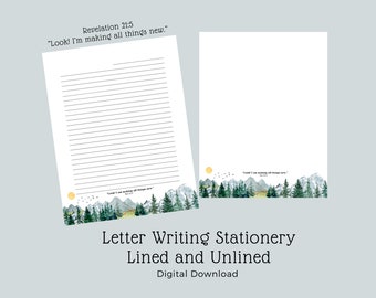 JW Letter Writing Stationery- Lined and Unlined, Revelation 21:5
