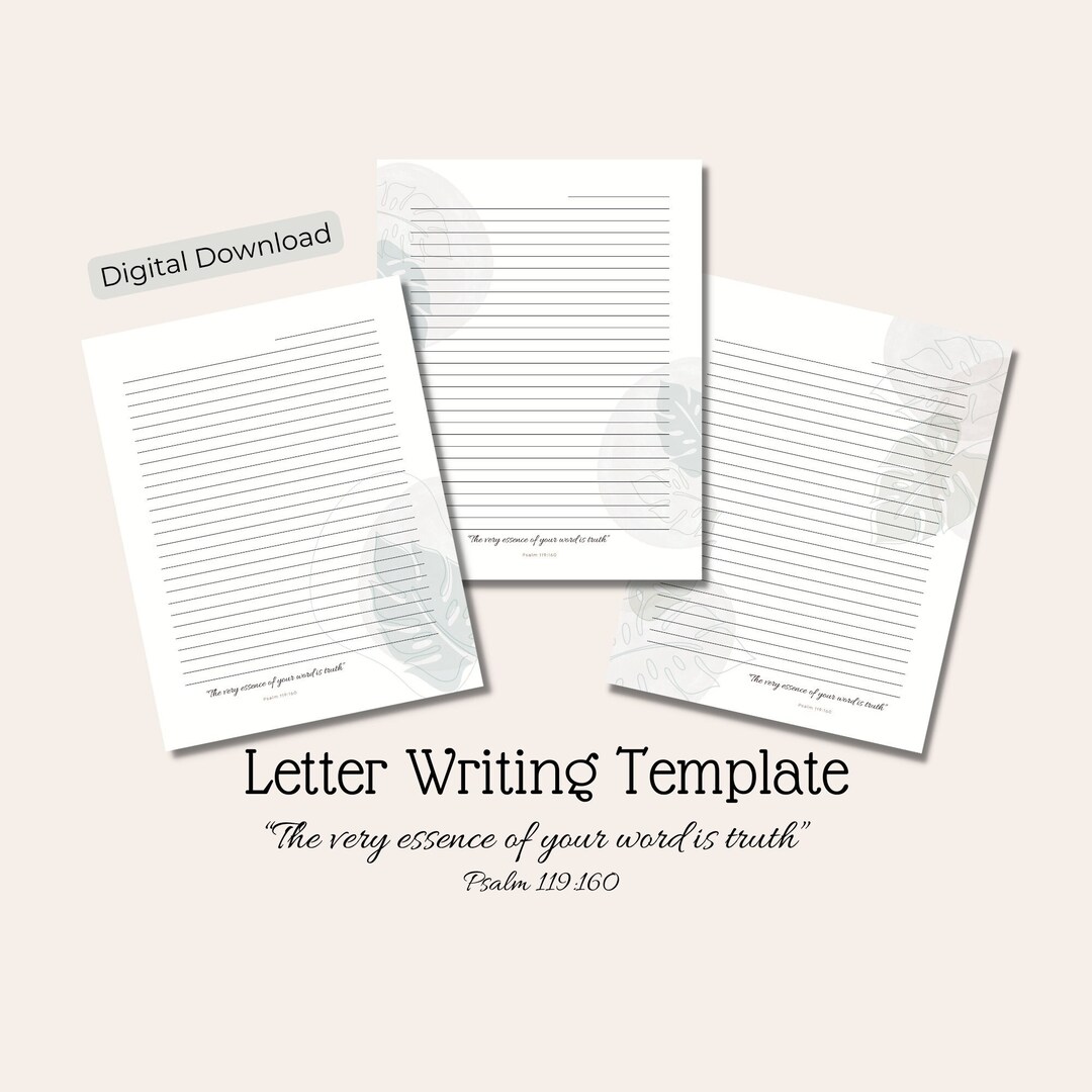 JW Letter Writing Template, PDF Download, Psalm 119160 Etsy