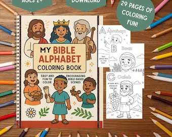 JW Kids Bible Coloring Book | A–Z Alphabet Printable | Bible Characters, Animals & Activities | Digital Downloads