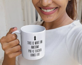 Pre-k Teacher Awesome Looks Like Coffee Mug/Tea Cup, Funny Gift Ideas for Men or Women, College Graduation, Birthday, Retirement Cup