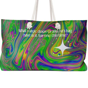 Customizable Grandma Weekender Bag, Personalized Weekender Tote for Grandma