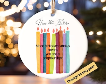 Customizable Year Birthday Ornament, Birthday Gifts For Women Or Men, Birthday Gifts For Men, Birthday Gift for Women