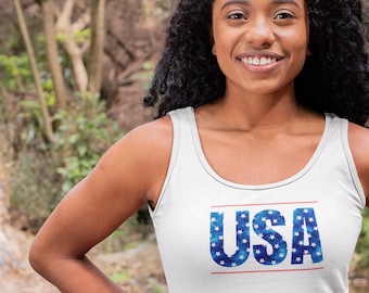 4th of July Tank Top, USA Tank, USA Shirt, Women's Tank Top, Patriotic Tank, Fourth of July shirt, July 4th Tank
