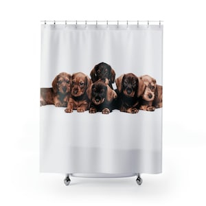Dachshund Shower Curtain, Weenie Dog Shower Curtain, Doxie Mom Housewarming Gift