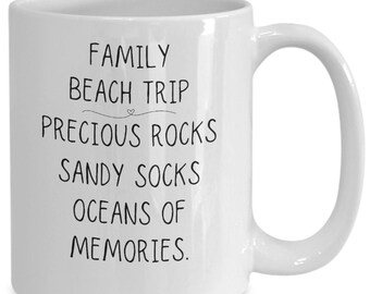 Family Beach Trip, Family Vacation Souvenir, Beach Trip Vacation Mug, Oceans of Memories, Family Trip Mug Gift