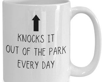 Baseball Softball Coach Mug, 'Knocks It Out of the Park' Gift