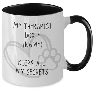 Customized Doxie Therapist, Personalized Doxie Therapist, Doxie Mom, Doxie Dad, Dog Trainer