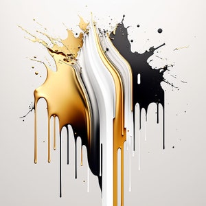 Sliver gold white dripping splatter square (1:1 ratio) DIGITAL DOWNLOAD