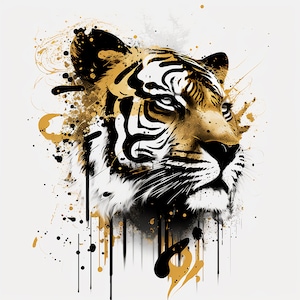 Gold and Black Tiger square (1:1 ratio) DIGITAL DOWNLOAD