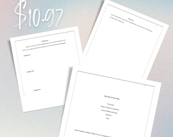 APA 7th Edition Student Essay Template | Editable, Preformatted (Digital Download)