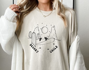 Desert Child Tee, Southwest Tshirt, Boho Shirt, Cactus Tee, Desert Landscape Tee, Festival Shirt, Arizona Tee