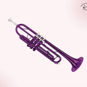 Professional Purple Bb Trumpet with Hard Case, Mouthpiece– Precision-Crafted Trumpet for Rich Tone & Easy Playability - Trumpet