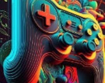 Gaming Controller, Digital Art, Futuristic Controller