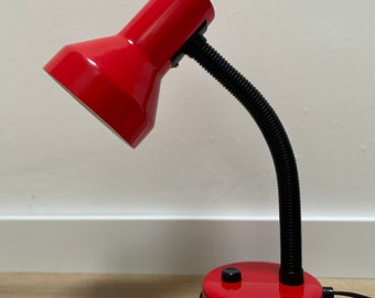 Vintage Red Space Age Desk Lamp - A Retro-Futuristic Addition to Your Home