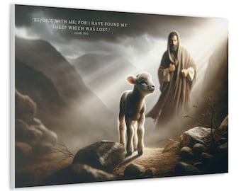 The Lost Sheep Parable Canvas Print - Spiritual Wall Art - Christian Home Decor