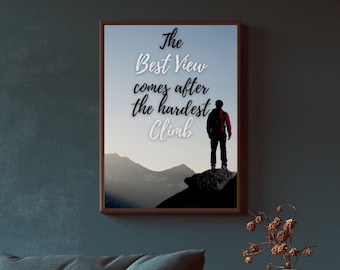 Inspirational Mountain View Art Print, Classroom Decor (Digital Download)