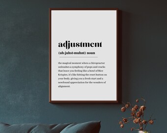 Kiropraktorjusteringsdefinition | Minimalistisk kontorskonst (digital nedladdning)
