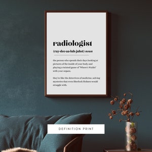 Stampa definizione radiologo, stampa artistica da parete, stampa di grandi dimensioni, stampa definizione, minimalista, stampa domestica, stampa citazione, arte dizionario