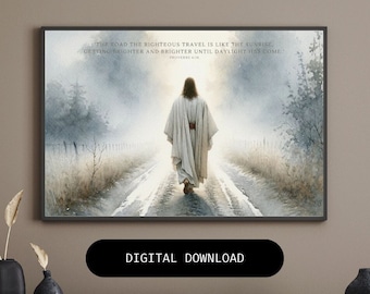 Jesus- The Road The Righteous Follow Digital Print - Inspirational Biblical Artwork - Religious Home Decor