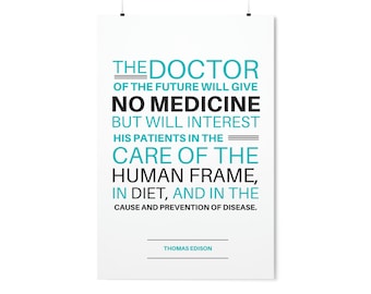 Chiropractic Thomas Edison Quote, Minimalist Art Print