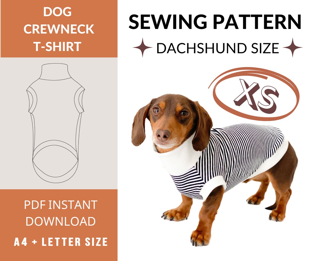 Dog Tshirt Sewing Pattern Dachshund Size XS Long Dog Tshirt Pattern Cat Tshirt Etsy