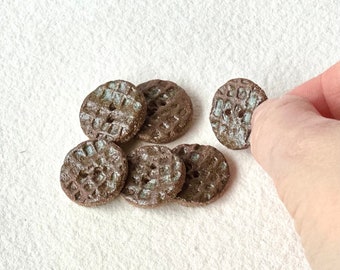 Set of 4 rustic ceramic buttons