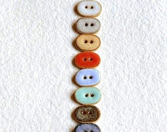 Colored oval buttons