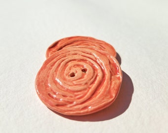 Bouton Céramique Fleur Rose