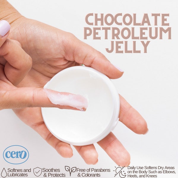 Chocolate Petrolatum Jelly - Crema Cero 0.88Oz for dry cracked skin, skin protectant, balm perfect for aromatherapy