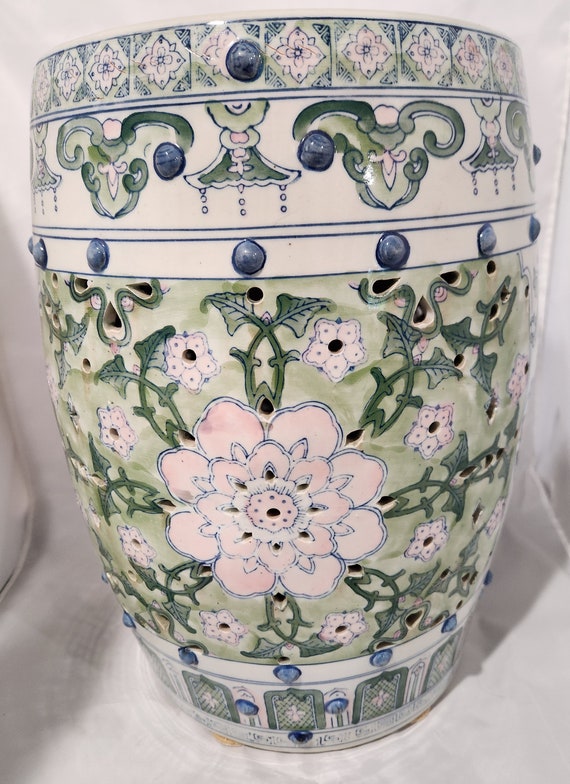 Pink ceramic garden stool outlet