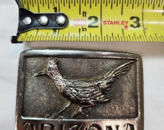 Hebilla de cinturón vintage de Arizona Roadrunner Siskiyou, recuerdo del estado de EE. UU.