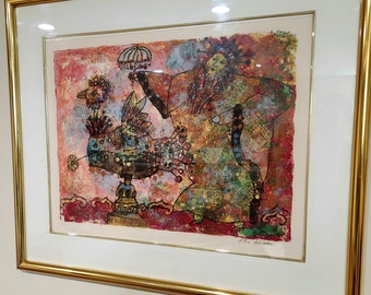 THEO Tobiasse L'empereur DE Chine Litografía No 233/350 Austin Galleries Enmarcada Gran Condición