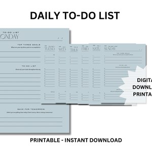 Druckbare Wöchentliche To-Do-Liste, Aufgabenliste, Produktivitäts-Tracker