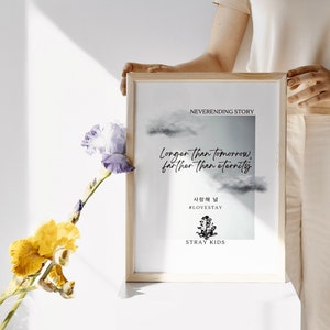 STRAY KIDS | Neverending Story poster | SKZ art | kpop aesthetic minimal room decor
