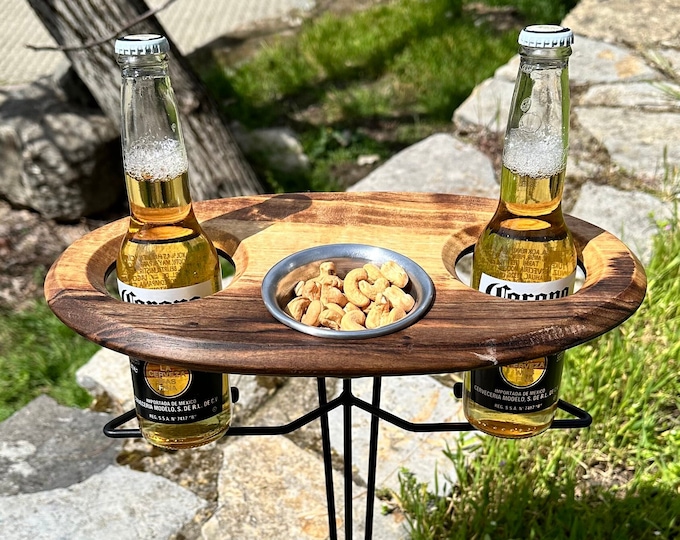 Outdoor Beer Table/ Collapsible Beer Table/ Beer Lover Gift/Tailgating/Christmas/Beer Bottle Holder/ Outdoor Entertaining/ FREE SHIPPING