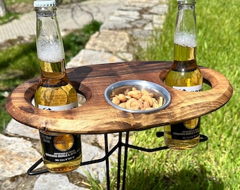 Outdoor Beer Table/ Collapsible Beer Table/ Beer Lover Gift/Tailgating/Christmas/Beer Bottle Holder/ Outdoor Entertaining/ FREE SHIPPING