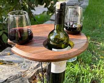 Wine holder Modern Wine stand Portable wine rack Wooden wine serving accessory Outdoor wine holder Elegant wine stand Rustic wine stand