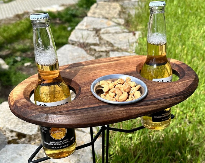 Outdoor Beer Table/ Collapsible Beer Table/ Beer Lover Gift/Tailgating/Christmas/Beer Bottle Holder/ Outdoor Entertaining/ FREE SHIPPING