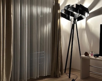 Modern Wooden Tripod Floor Lamp, Scandinavian LED Standing Light