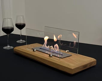 Benutzerdefinierte Name Holzfeuerstelle - Rustikale Holzfeuerstelle - Personalisierte Feuerstelle - Rauchfreier Walnusskamin - Terrasse Dekor Geschenk