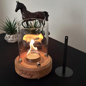 Chimenea de mesa portátil de madera personalizada - Chimenea de bioetanol hecha a mano - Mini fogón sin humo - Chimenea de interior - Regalo de decoración
